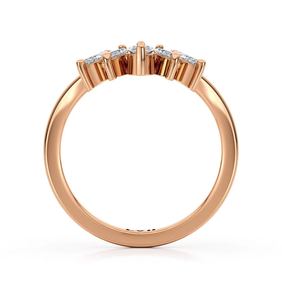 Contoured Marquise Lab-Grown Diamond Rings  - The Florence Wedding Band