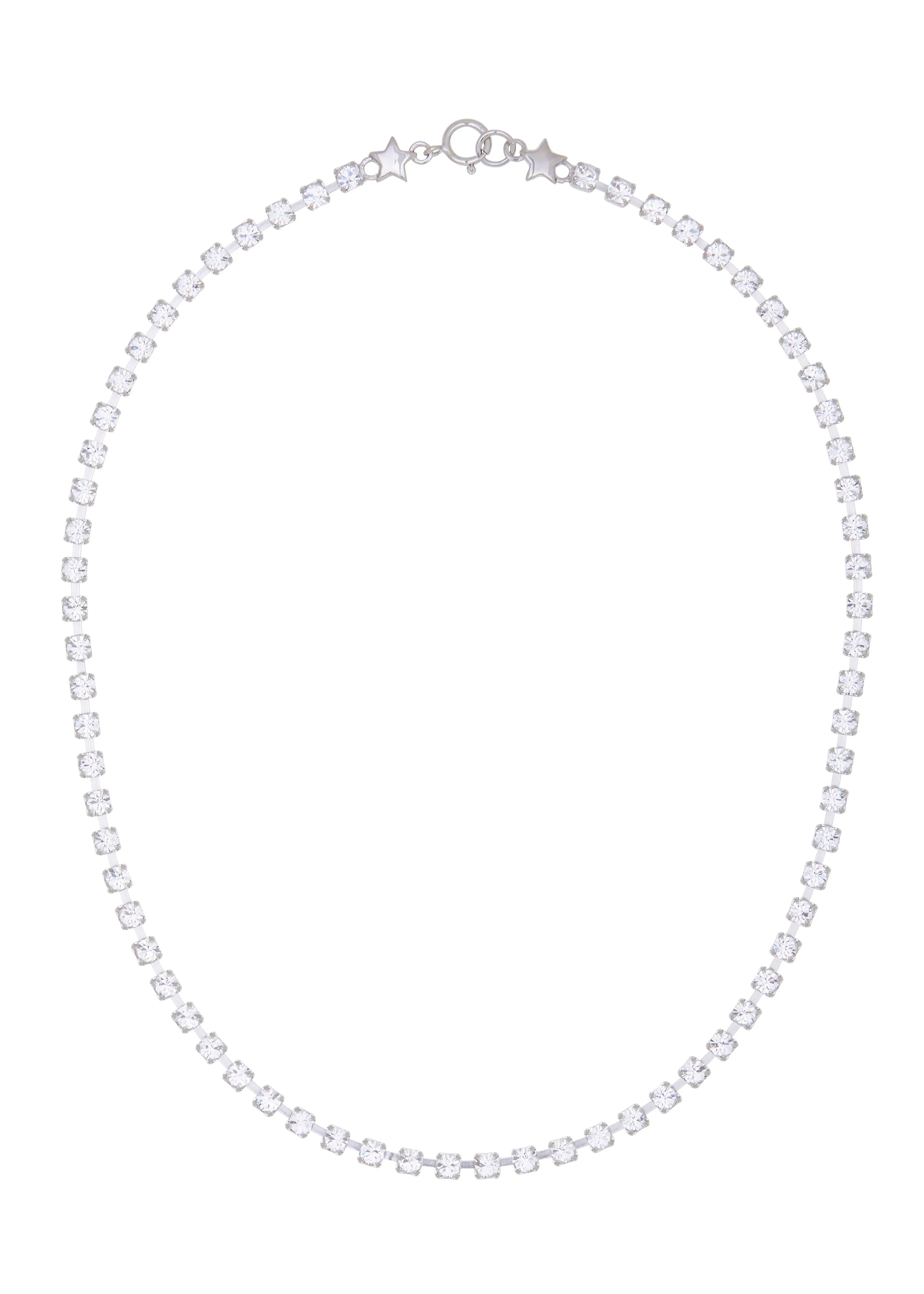 Crystal Choker in Silver - Crystal