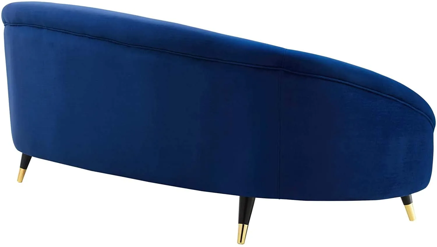 Curved Back Performance Velvet Sofa in Navy
