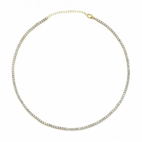 CZ Tennis Choker | Sterling Silver