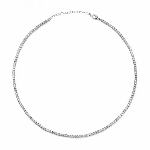 CZ Tennis Necklace | 10k Yellow Gold