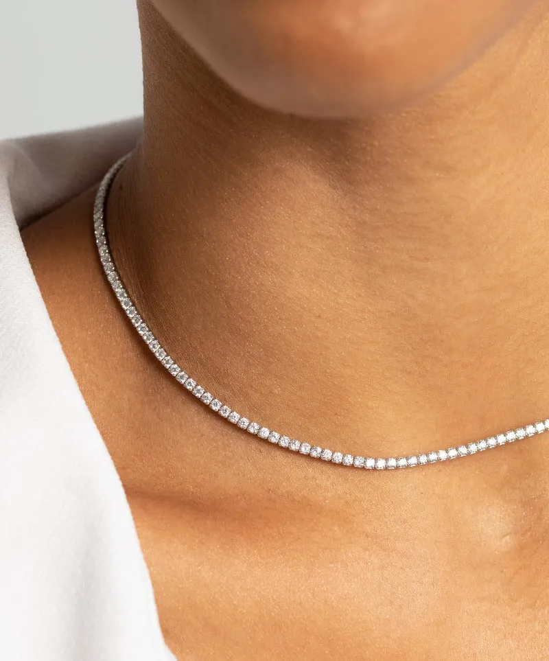 CZ Tennis Necklace | 10k Yellow Gold