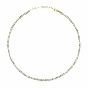 CZ Tennis Necklace | 10k Yellow Gold