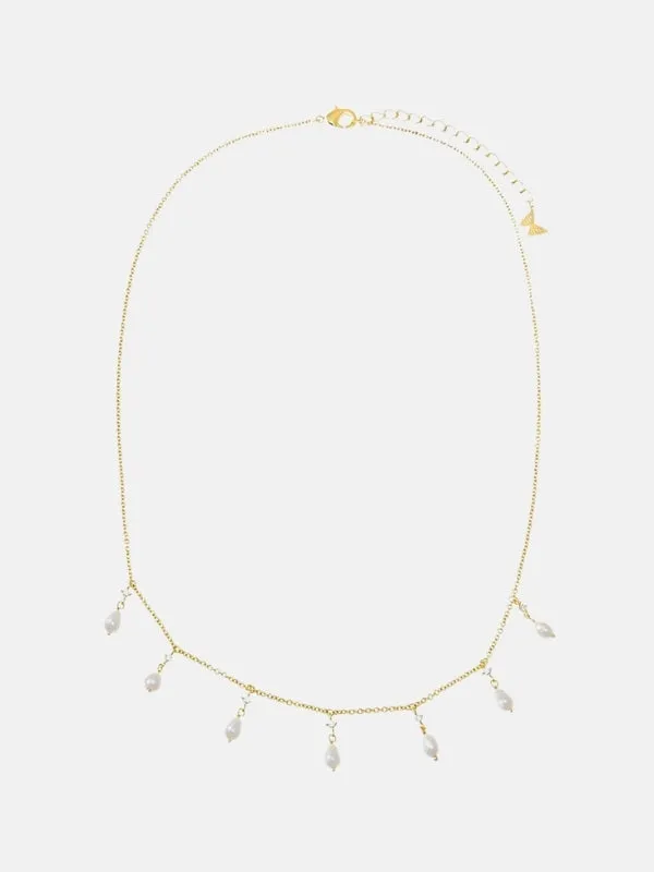CZ X Pearl Shaker Necklace