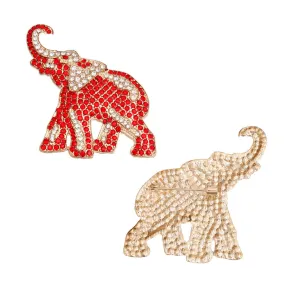Delta Sigma Theta DST Sorority Inspired Gold and Red Full Elephant Brooch