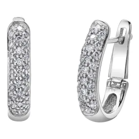 Diamond Huggie J-Hoop Earrings