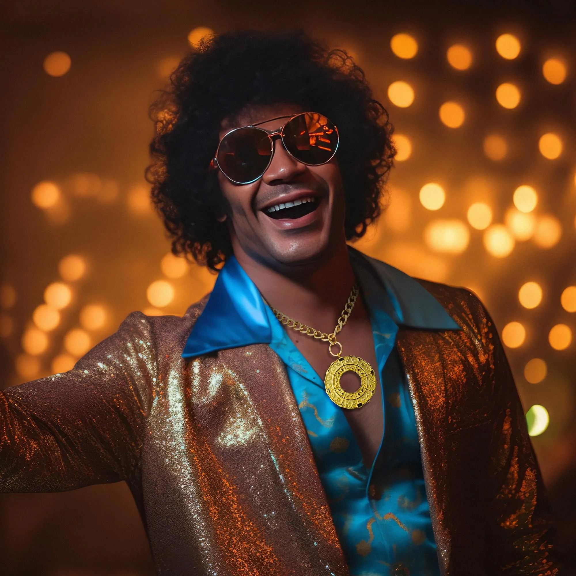 Disco Fever Costume Medallion