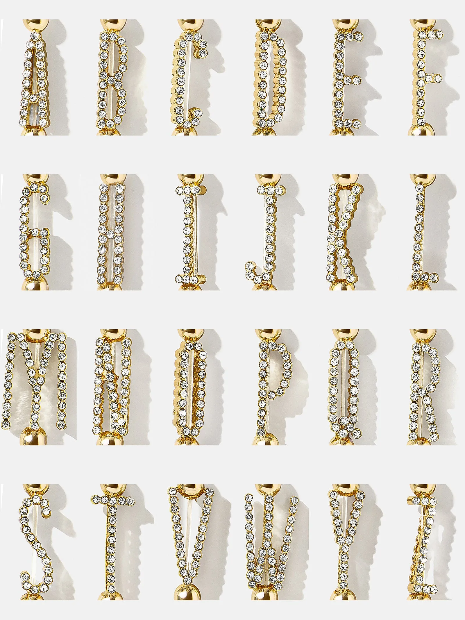 East West Initial Pisa Bracelet - Gold/Pavé