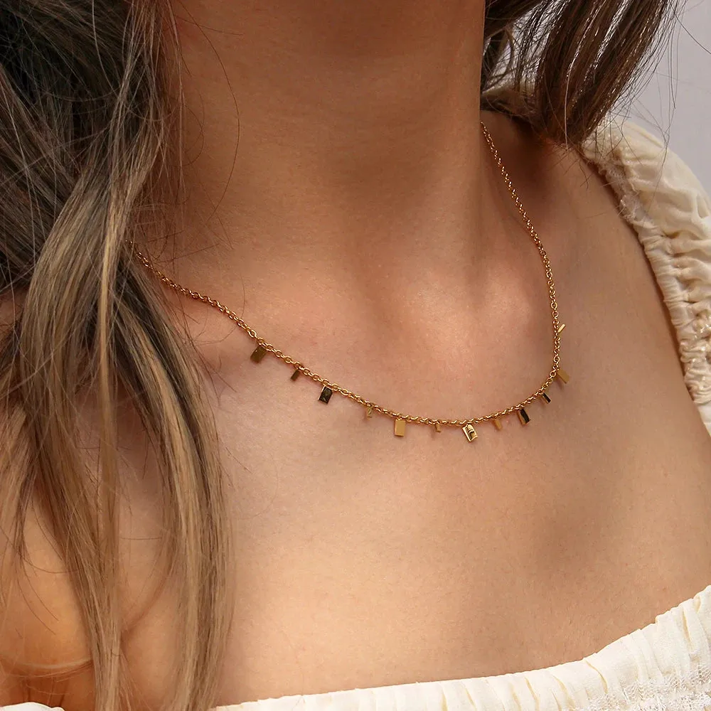 E.B.belle Geometric Gold Chain Choker Necklace for Women