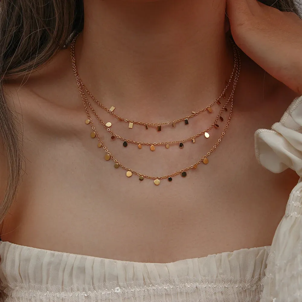 E.B.belle Geometric Gold Chain Choker Necklace for Women