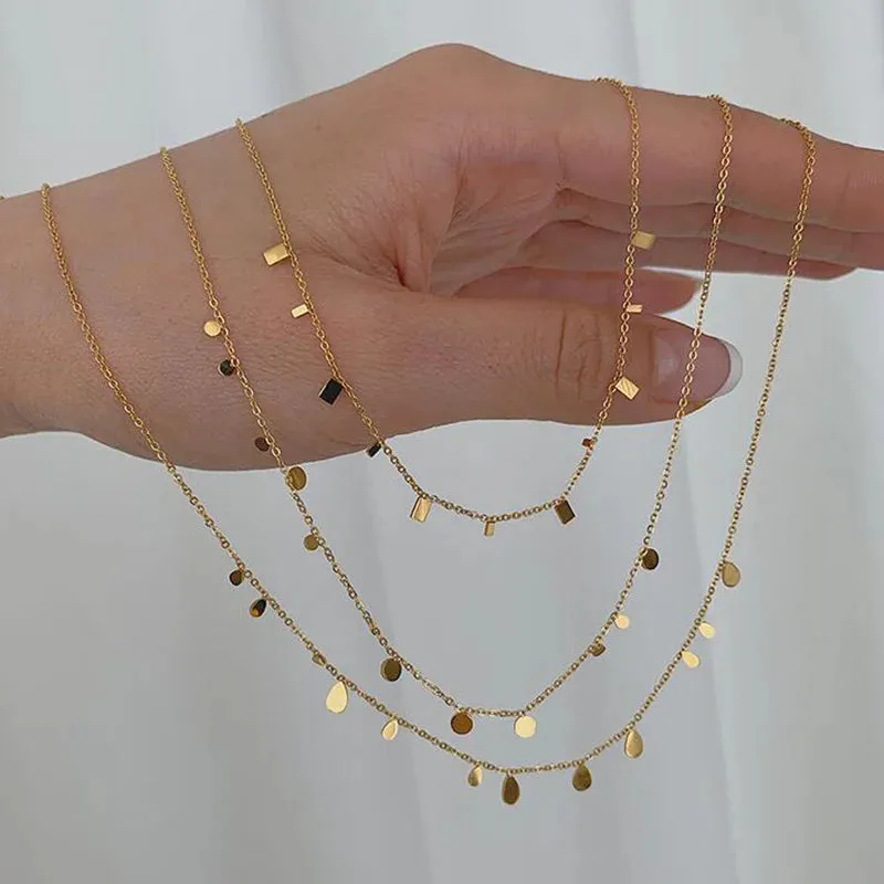 E.B.belle Geometric Gold Chain Choker Necklace for Women