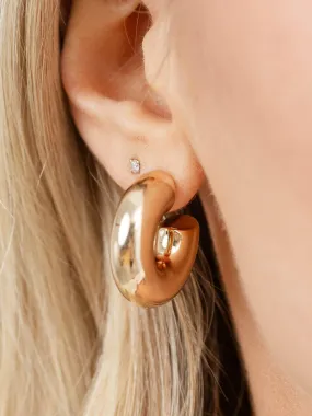 Ellie Chunky Tube Hoop Earrings