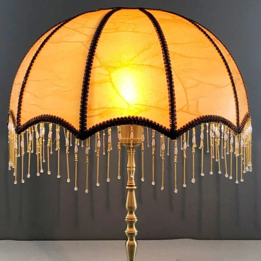 European Retro Style Table Lampshades PVC Sheepskin Fabric Floor Lamp Shade Bedroom Bedside Home Decor Wall Lamp Shell Cover