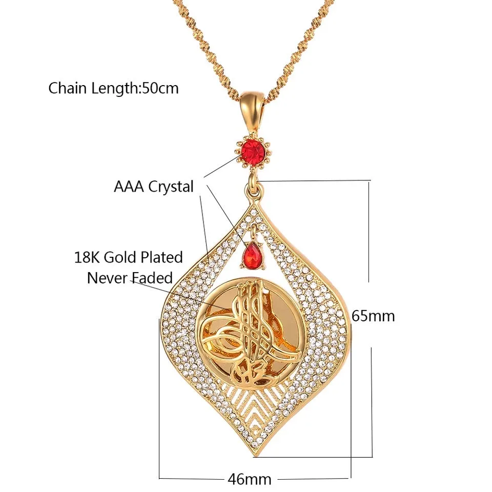 Exquisite & unique Turkish necklace with red crystal