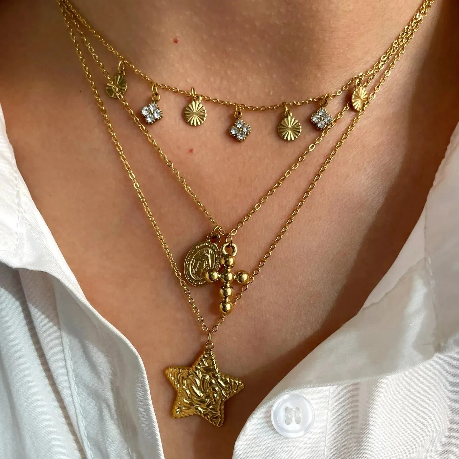 Exquisite Sparkling Rhinestone Geometric Tassel Choker Necklace