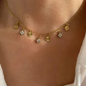 Exquisite Sparkling Rhinestone Geometric Tassel Choker Necklace