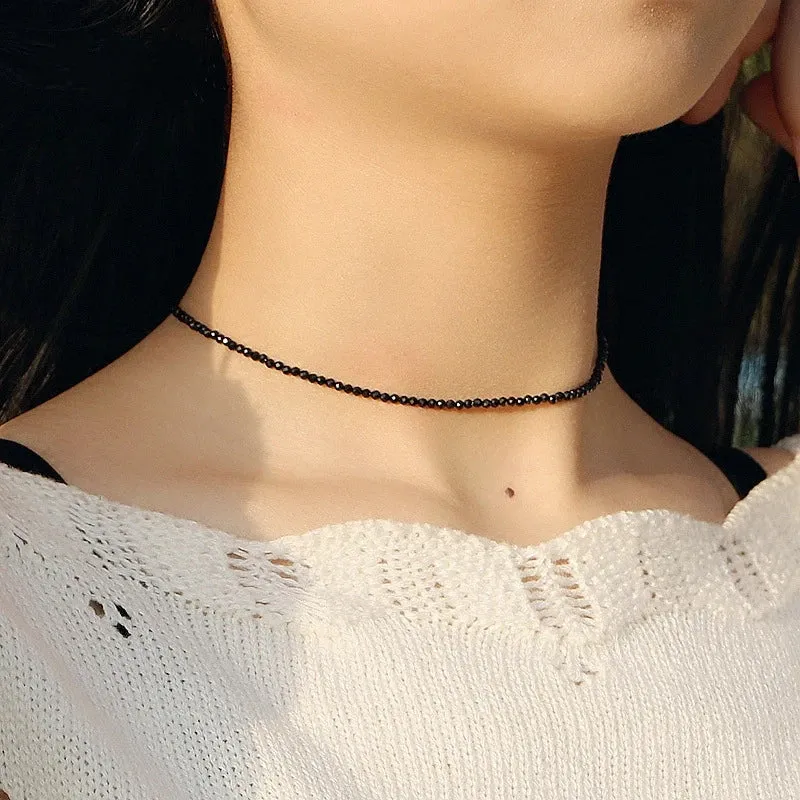 Fashion Brand Simple Black Beads Short Necklace for Women