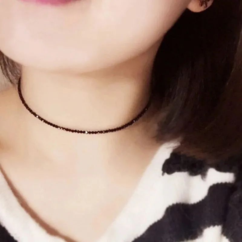 Fashion Brand Simple Black Beads Short Necklace for Women