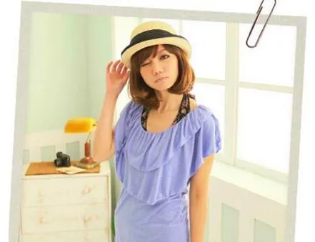 Fashionable Blue Layered Top
