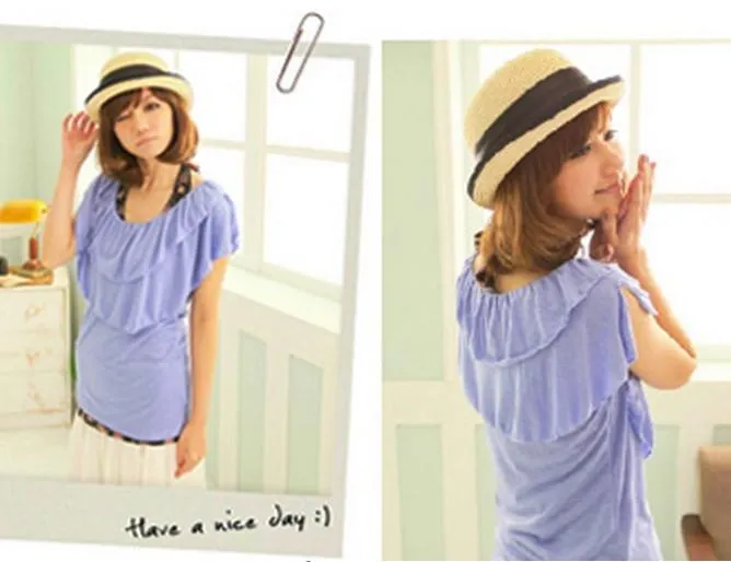 Fashionable Blue Layered Top