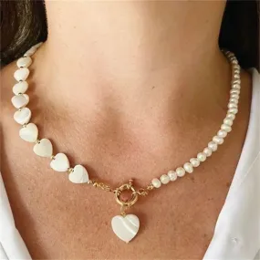 Fashionable Minimalist Black Gallstone Heart-Shaped Necklace