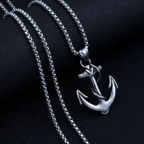 Fashionable Titanium Steel Anchor Necklace