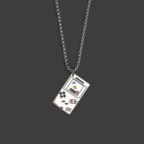 Fashionable Titanium Steel Color Game Console Necklace