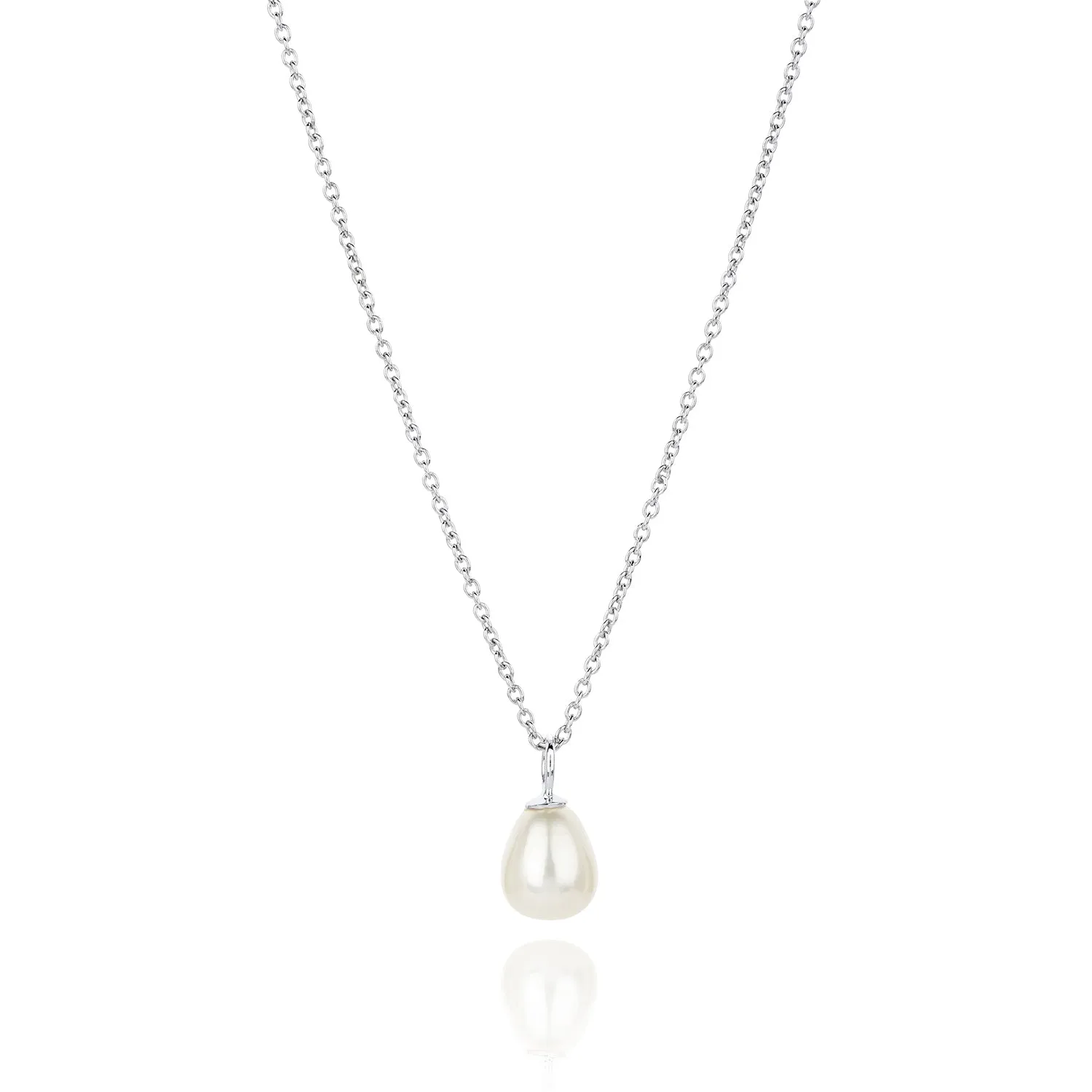 Favourite Pearl Drop Necklace Silver