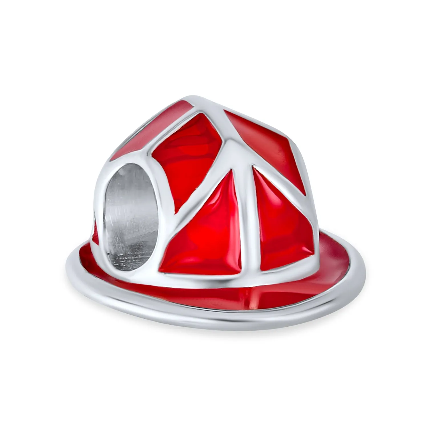 Firefighter Hat Charm Bead Sterling Silver for European Bracelet