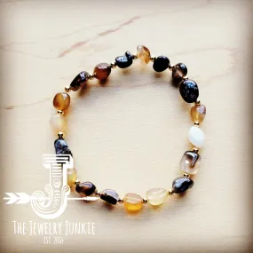 **Genuine Natural Agate and Stretch Bracelet 807pp