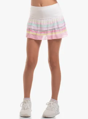 Girls Lucky In Love Retro Deco Mesh Skort