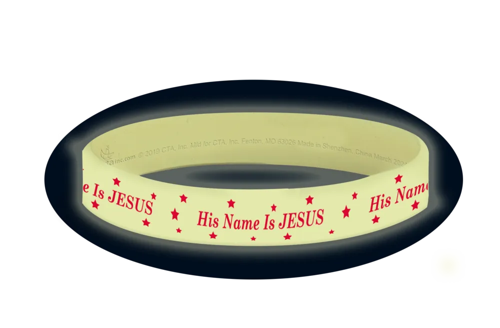 Glow-in-the-Dark Silicone Bracelet - His Name Is Jesus