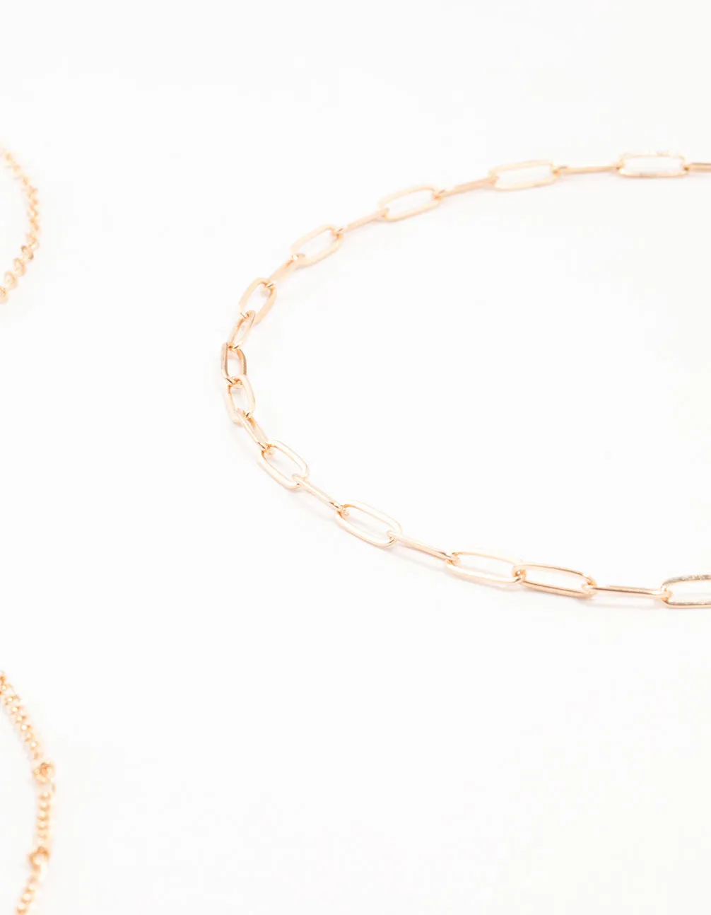 Gold Ball Chain Cross Chokers 3-Pack
