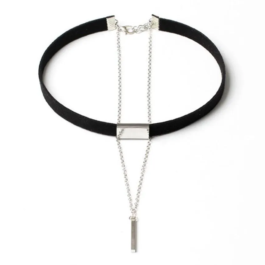 Gold Bar  Choker Necklace