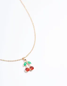Gold Cherry Necklace