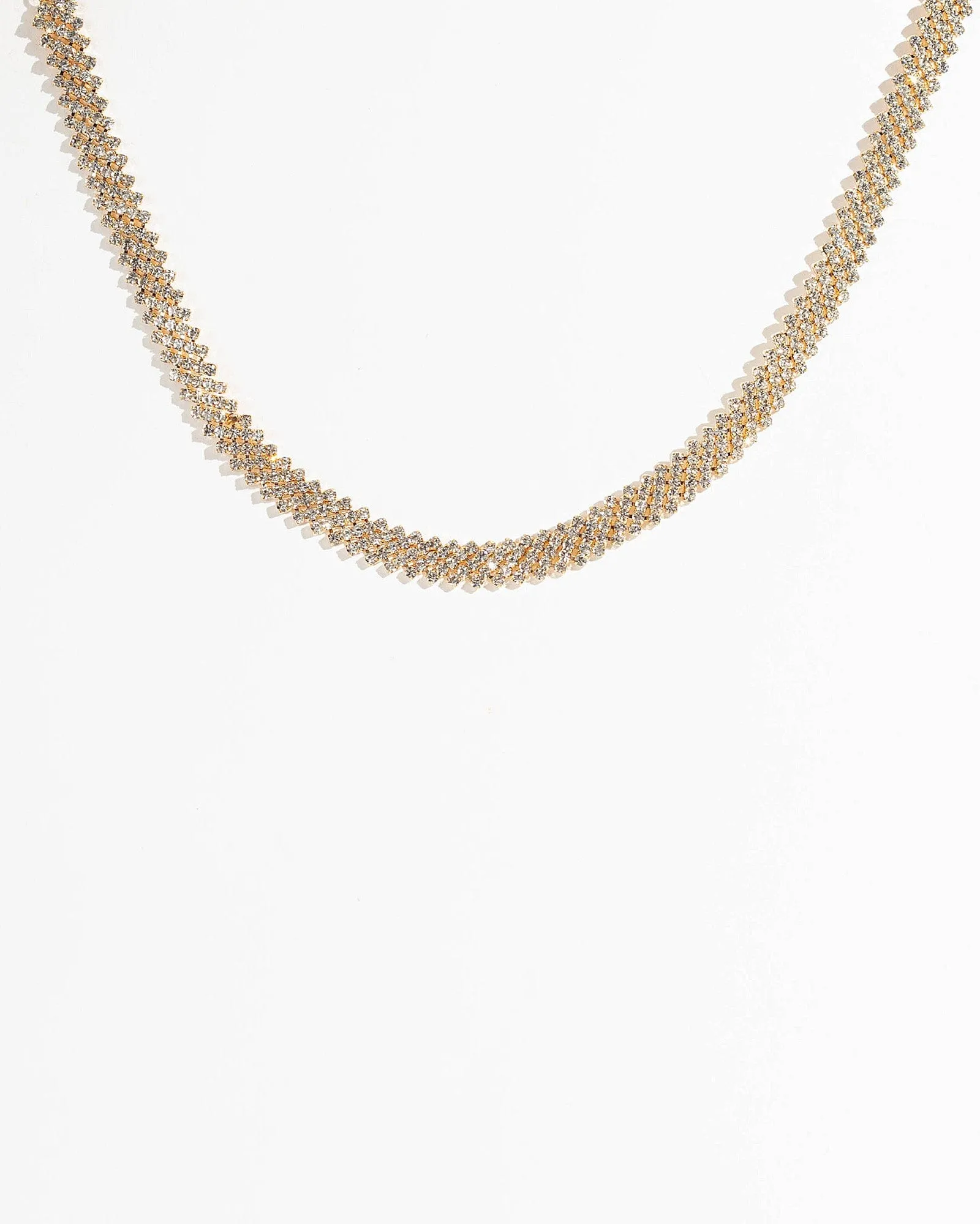 Gold Diamante Cup Chain Choker Necklace