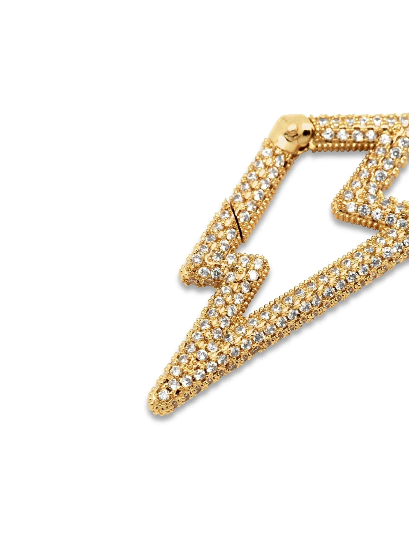 Gold Lightning Bolt Pavé Clicker Clasp