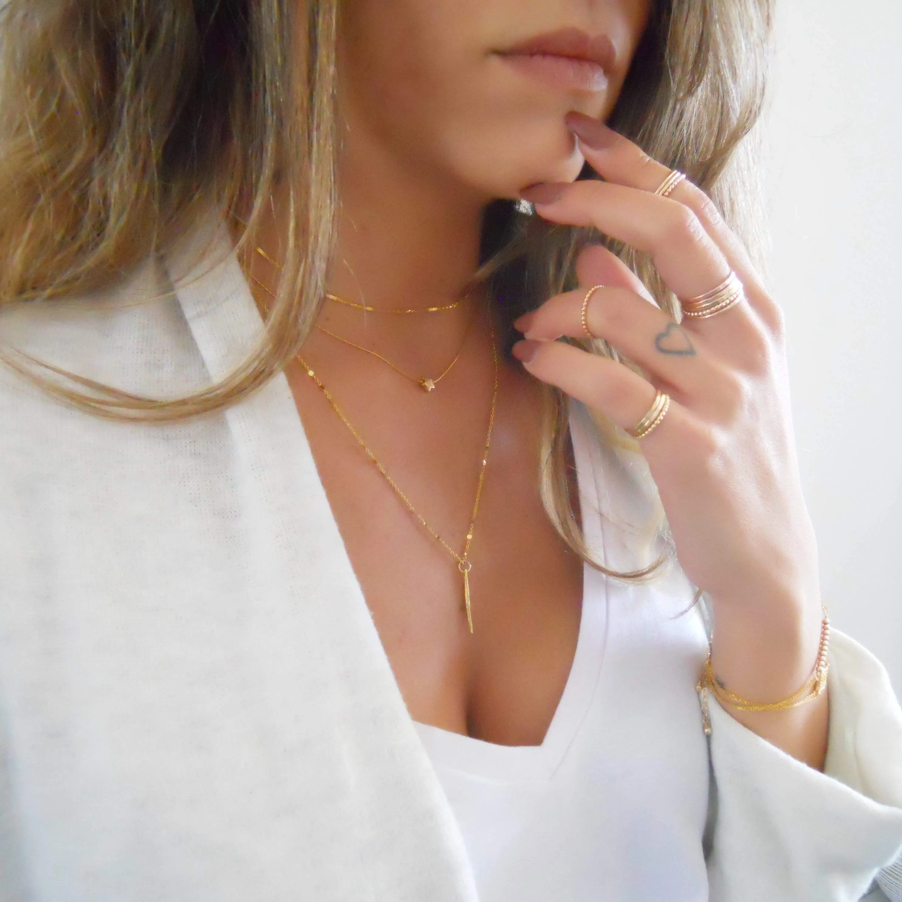 Gold Spike Pendant Necklace