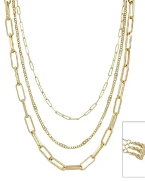 Gold Three Layer Multi-Function Necklace