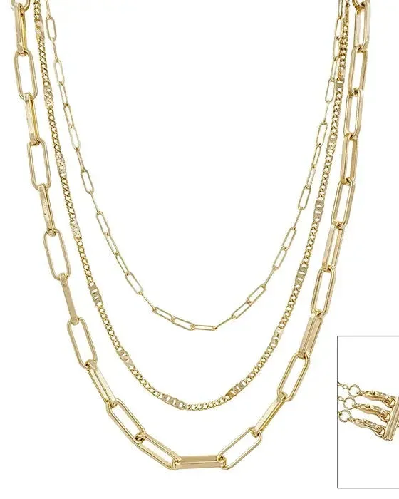 Gold Three Layer Multi-Function Necklace