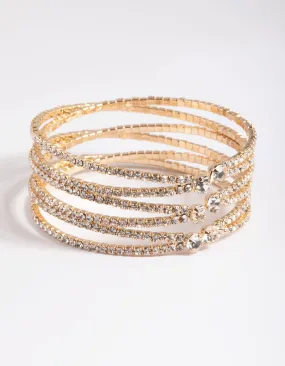 Gold Zig Zag Open Cuff Bracelet