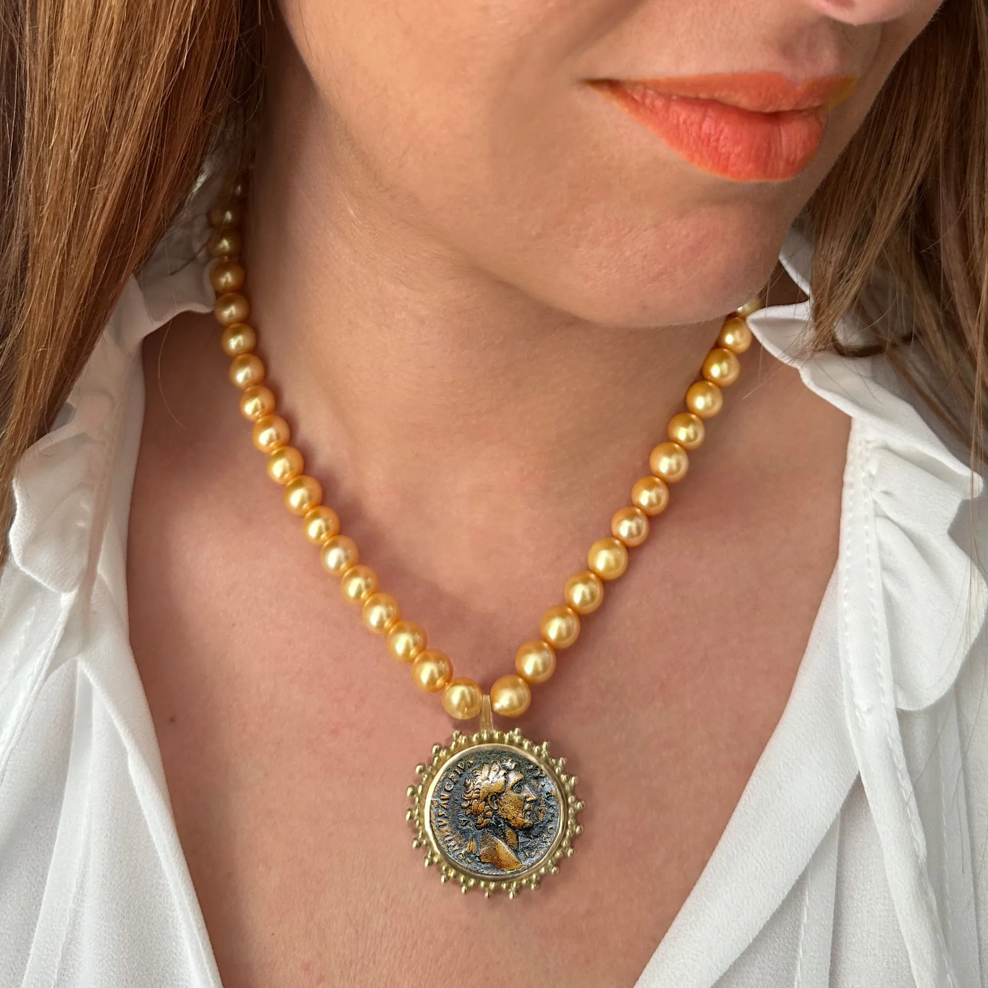 Golden Akoya Pearls Necklace