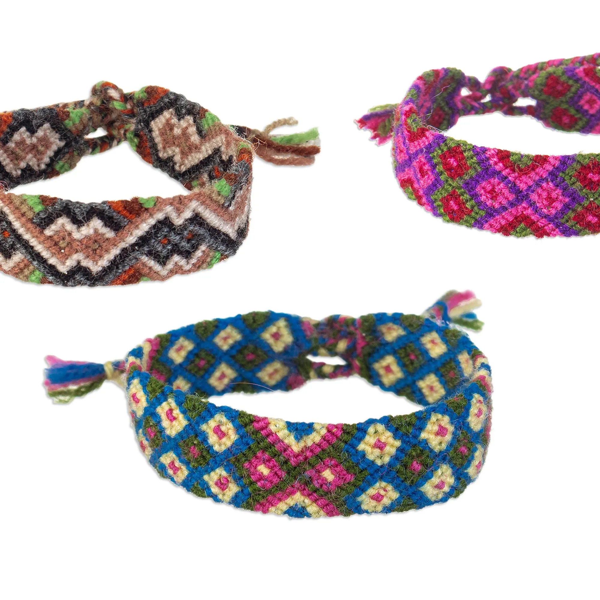 Handcrafted Colorful Macrame Wristband Bracelet from Peru - Vibrant Life | NOVICA