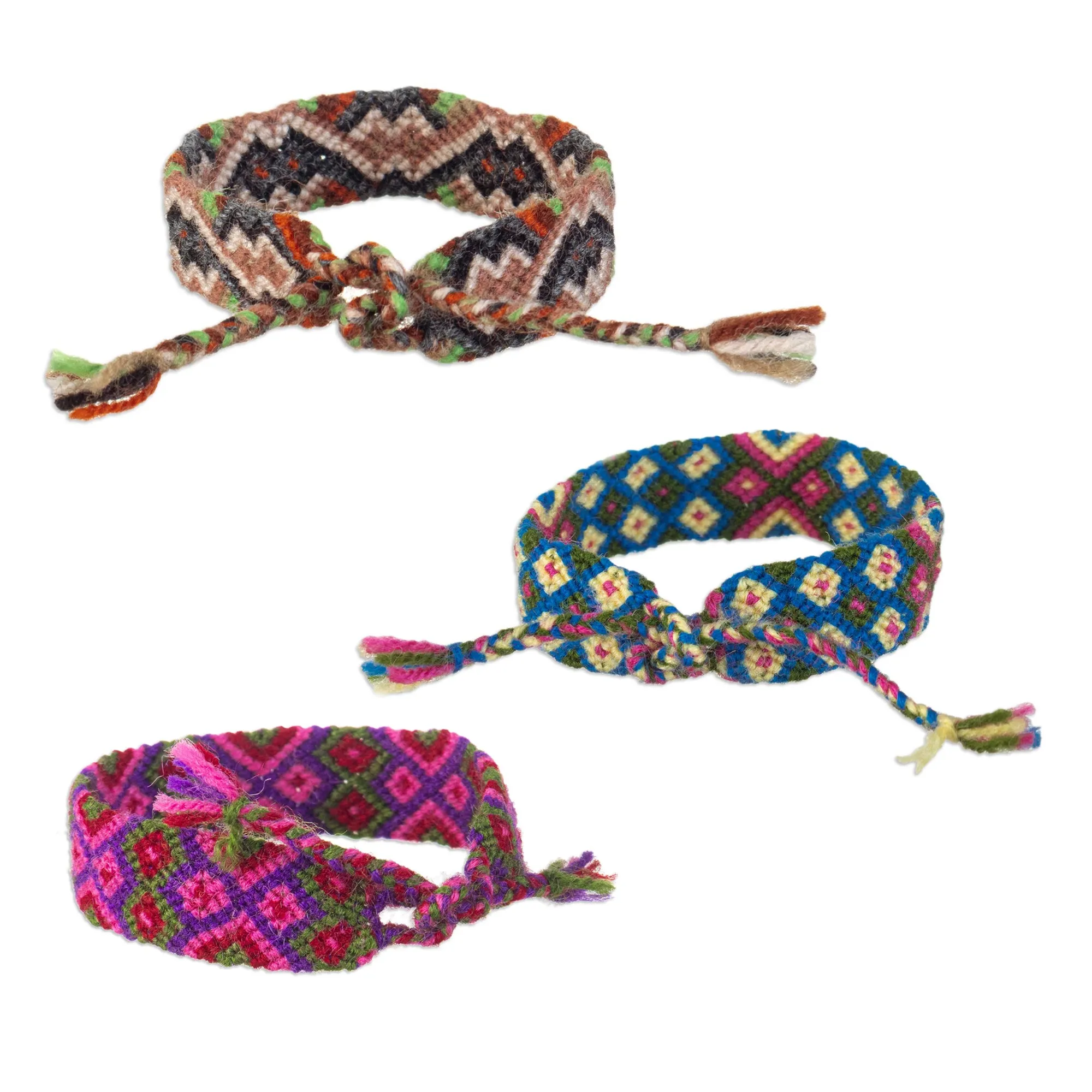 Handcrafted Colorful Macrame Wristband Bracelet from Peru - Vibrant Life | NOVICA