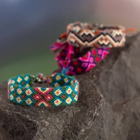 Handcrafted Colorful Macrame Wristband Bracelet from Peru - Vibrant Life | NOVICA