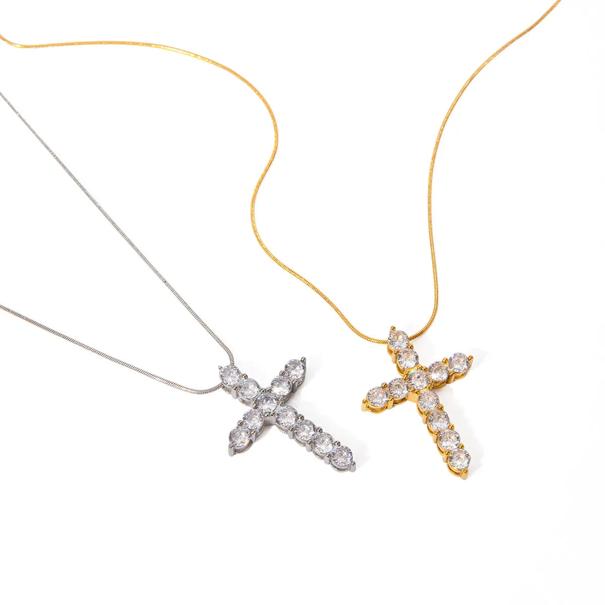 IG Style Cross Stainless Steel Electroplating Necklaces