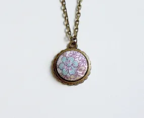 Julia Rose Handmade Fabric Button Necklace
