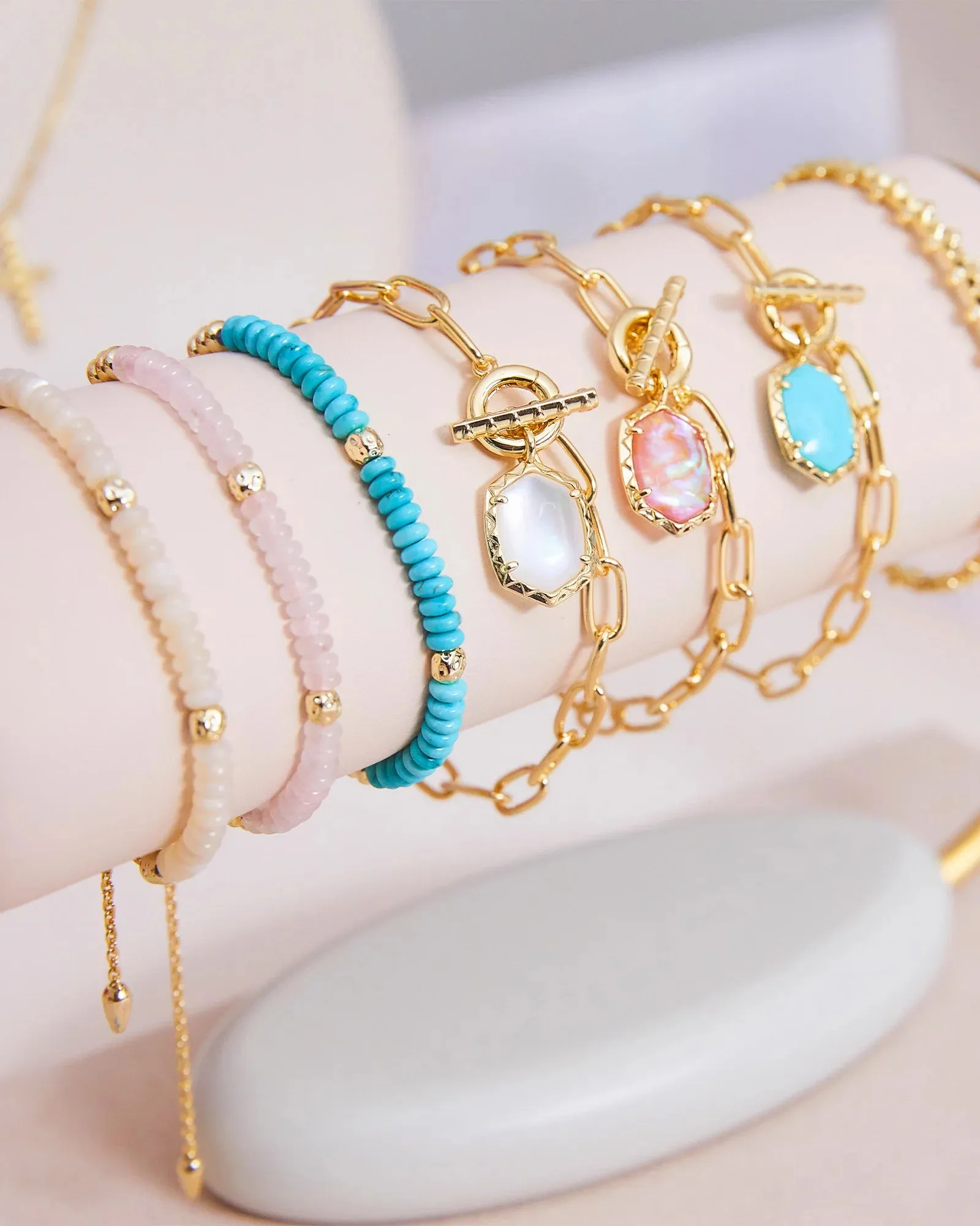 Kendra Scott Daphne Gold Link and Chain Bracelet - Variegated Turquoise Magnesite