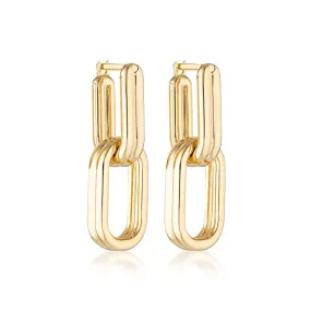 Linda Tahija Twofold Linked Hoop Earrings, Gold