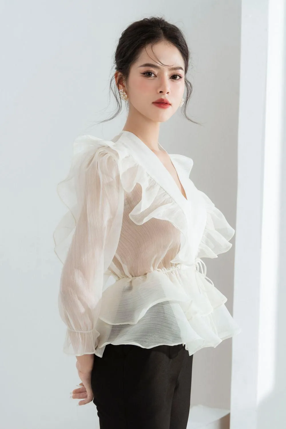 Luna Layered Ruffled Chiffon Shirt